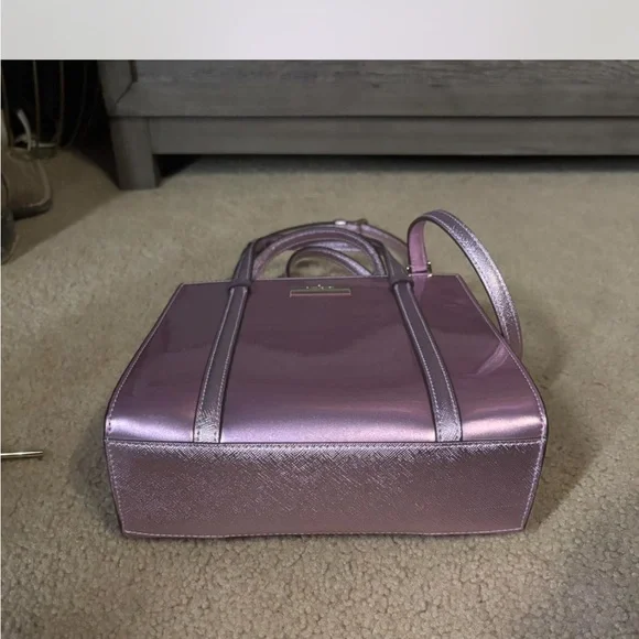 Kate Spade Metallic Lavender Shoulder Bag with matching card wallet - Picture 4 of 7